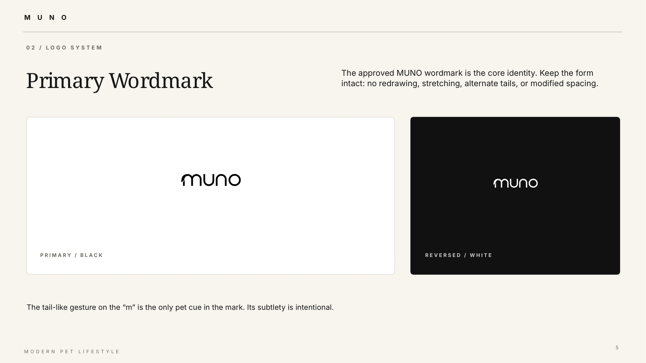MUNO approved primary wordmark system